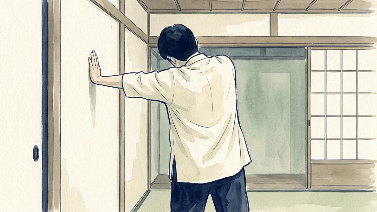大胸筋ストレッチ（壁を使った動き）